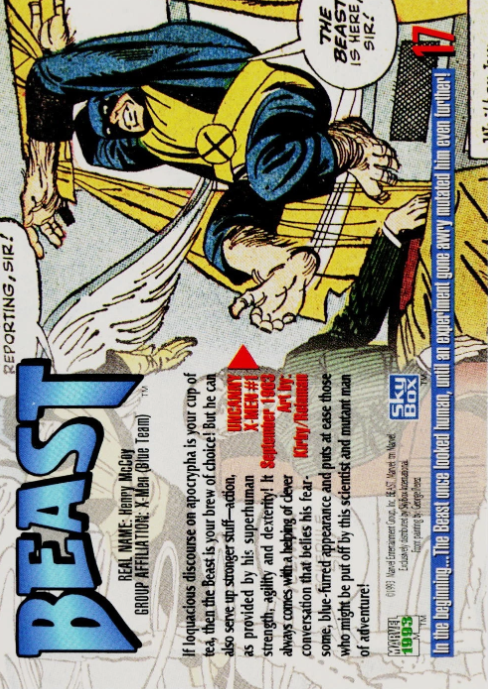 Producto - 1993 SkyBox Marvel Masterpieces #17 - Beast - 1