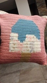 Producto - Almohadón en técnica tapestry. Diseño Helado super divino! tamaño Big - 0
