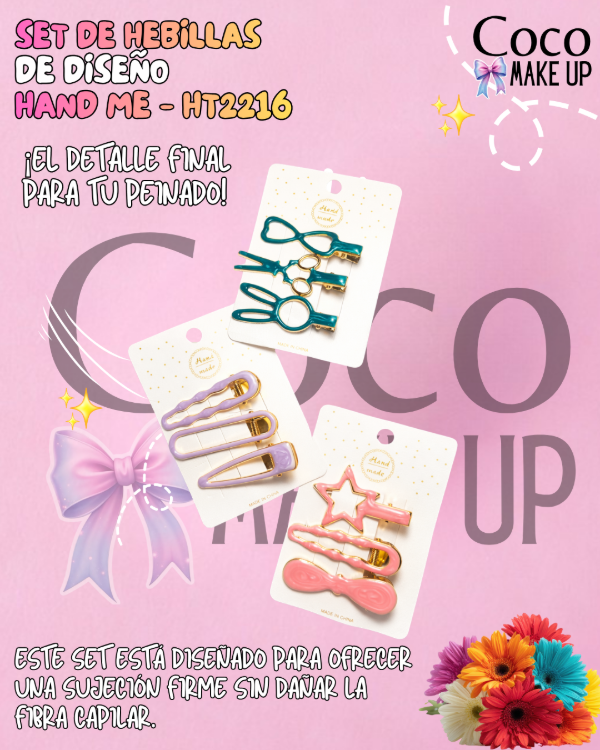 Producto - SET DE HEBILLAS DE DISEÑO - HAND ME - HT2216