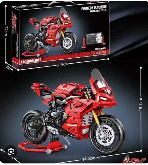 Producto - Motocicleta roja Bloques 34,6x11x19,7cm