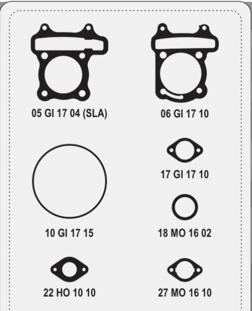 Producto - JUNTAS COMPLETA (C0N ORING) GILERA SUPER 125 (CON RPM) - ALFA