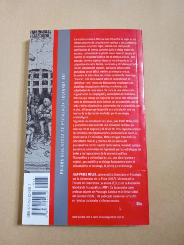 Producto - Psicoanálisis y criminología - Juan Pablo Mollo - Paidós 2010 - 1