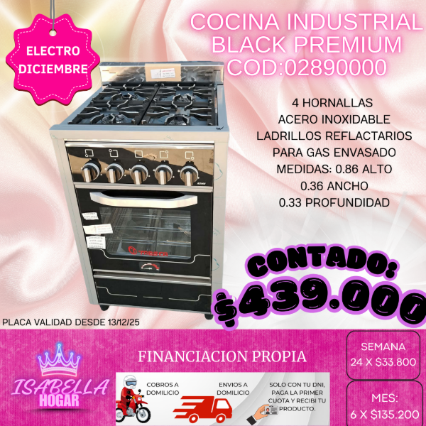 Producto - COCINA INDUSTRIAL BLACK PREMIUM COD:02890000