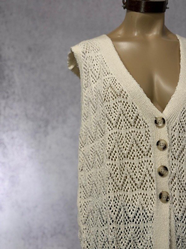 Producto - CHALECO VESPAIA BEIGE HILO TEJIDO - 1