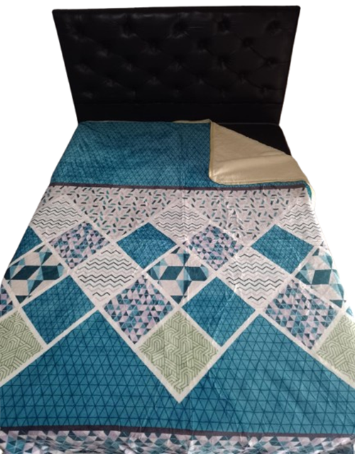 Producto - Manta de Plush con Corderito "Verde Petroleo"