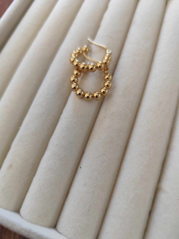 Producto - Aros argolla abundancia. Acero dorado.