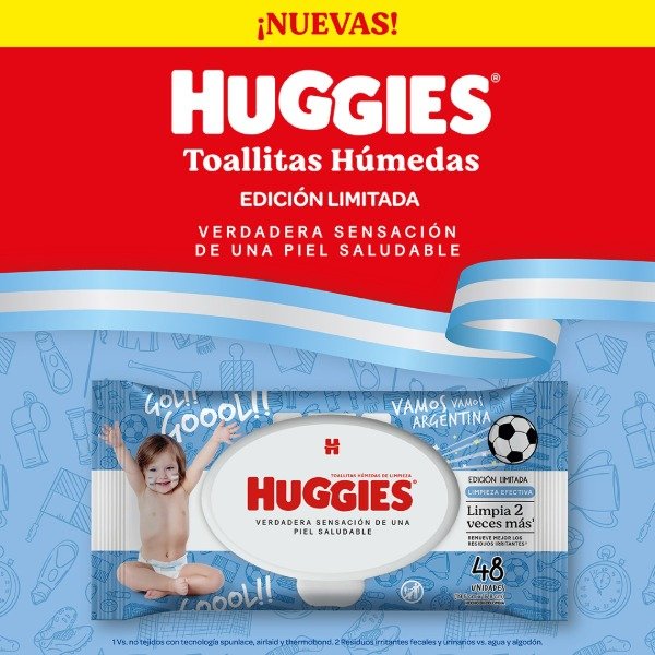 Producto - TOALLITAS HÚMEDAS HUGGIES "MUNDIAL" 48 U