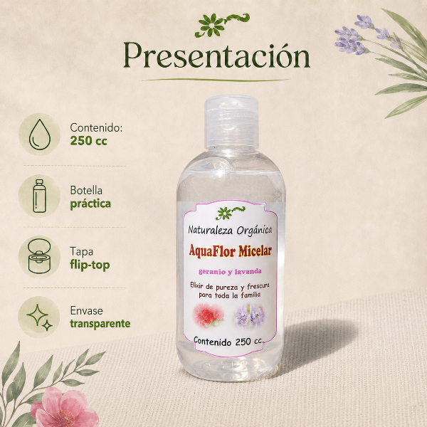 Producto - Agua Micelar AquaFlor - Limpieza Suave y Natural para tu Piel - 4