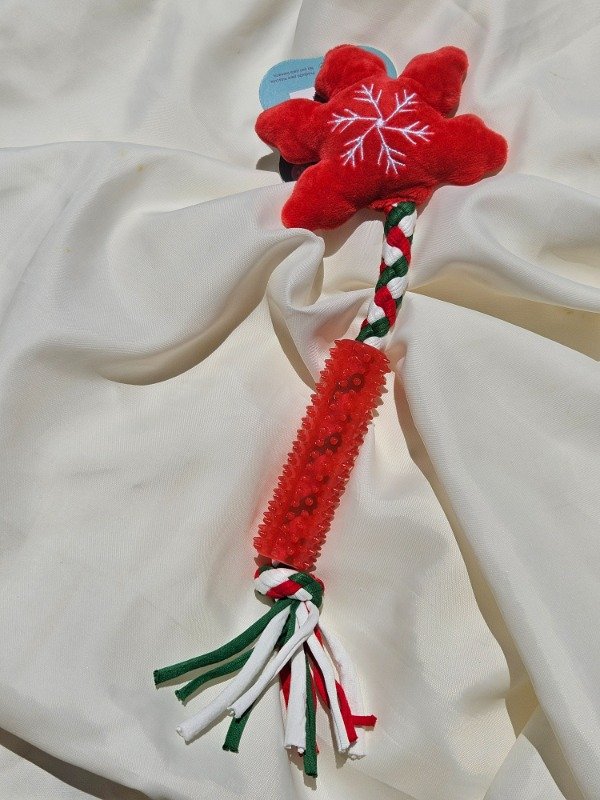 Producto - Juguete estrella copo de nieve mordillo y soga