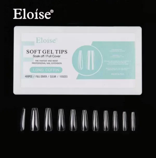 Producto - TIPS SOFT GEL LONG COFFIN X480 UNIDADES ELOISE