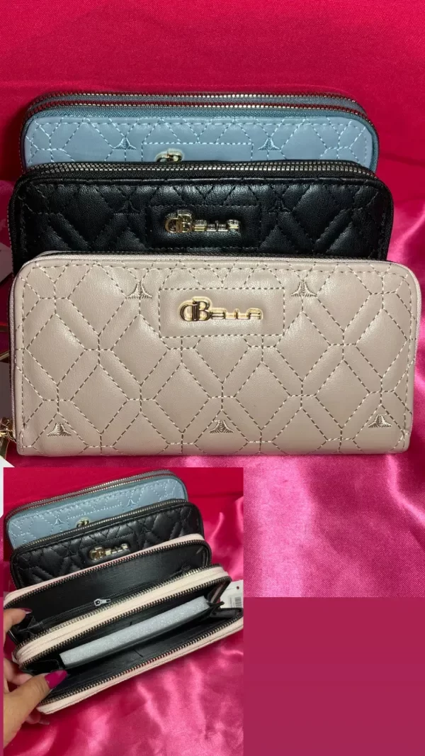 Producto - billetera doble cierre larga bordado qb45