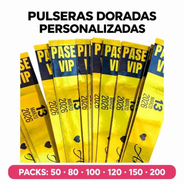 Producto - Pulseras Doradas Personalizadas para Fiestas y Eventos - 0