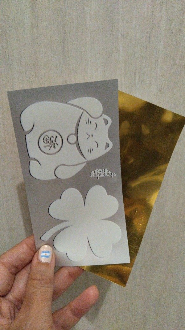 Producto - Termotransferible ORO Tira "S" (7,5x14,5cm) Good Luck #2 grande