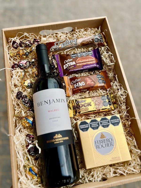 Producto - Box Vino Malbec Benjamin - Día del Padre