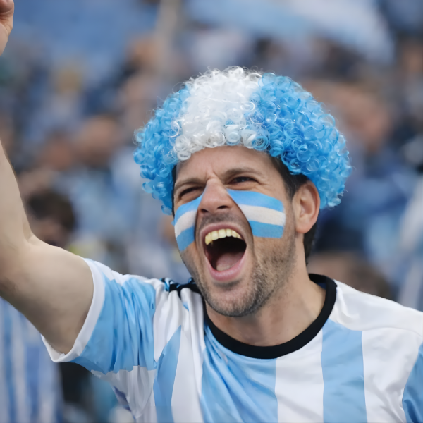 Producto - Peluca afro 120gr Argentina Mundial x1