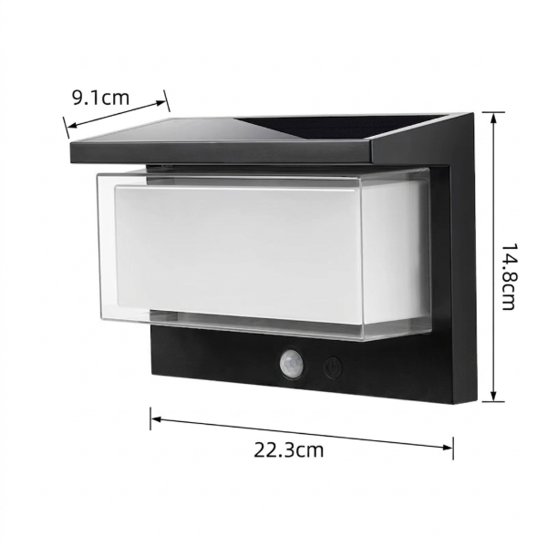 Producto - 24101 Aplique Premium Moderno Solar Led Blanca Exterior 4 Modos 8w - 1