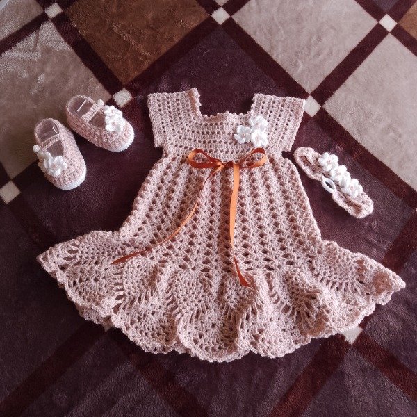 Producto - Conjunto Sofía rosa nude 1-3 m tejido a crochet