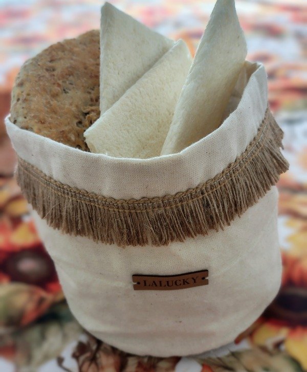 Producto - Panera de lienzo con flecos