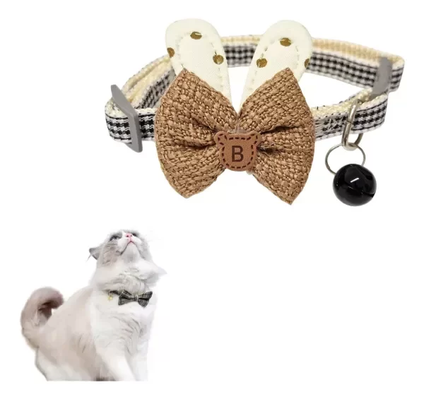 Producto - COLLAR PARA GATOS AJUSTABLE CON MOÑO
