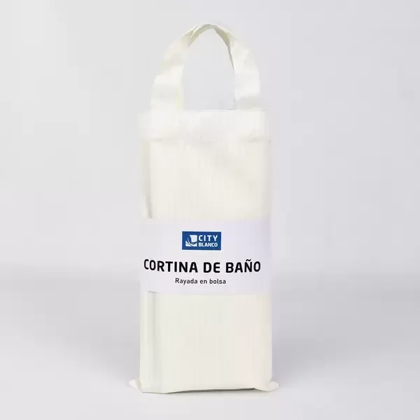 Producto - CORTINA DE BAÑO RAYADA TEFLON KIT 3 PCS