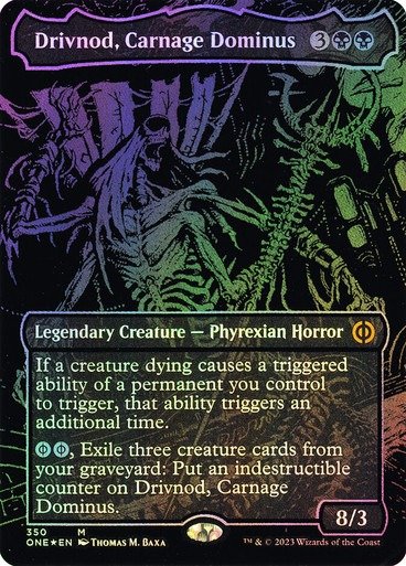 Producto - Drivnod, Carnage Dominus (#350) (Borderless) (Oil Slick Foil)