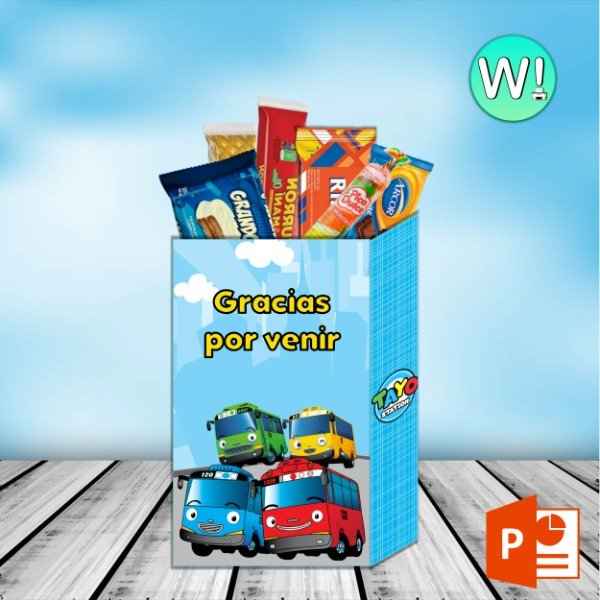 Producto - Bolsa Imprimible Tayo El Pequeño Autobús Editable