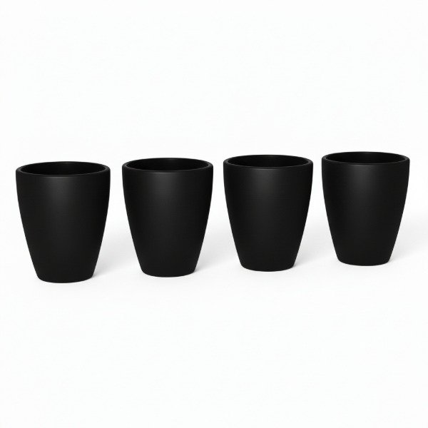 Producto - SET X 4 VASOS DE VIDRIO PAMPA NEGROS PINTADOS 400CC MARCA DURAX EN CAJA