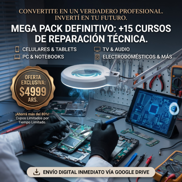 Producto - N4: MEGA PACK +15 CURSOS DE REPARACIÓN (+60gb de VIDEOS, PDF y MAS)!
