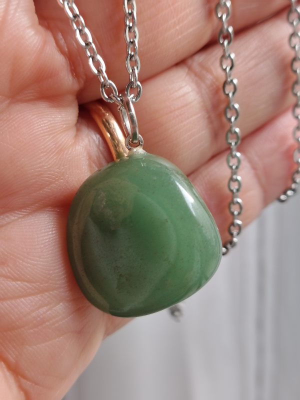 Producto - (3152) Dije Cuarzo verde engarzado -  AQ