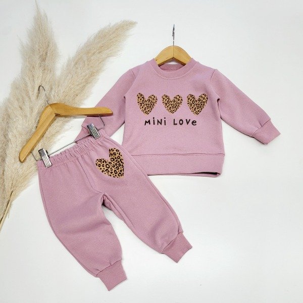 Producto - Conjunto frizado corazon print rosa viejo