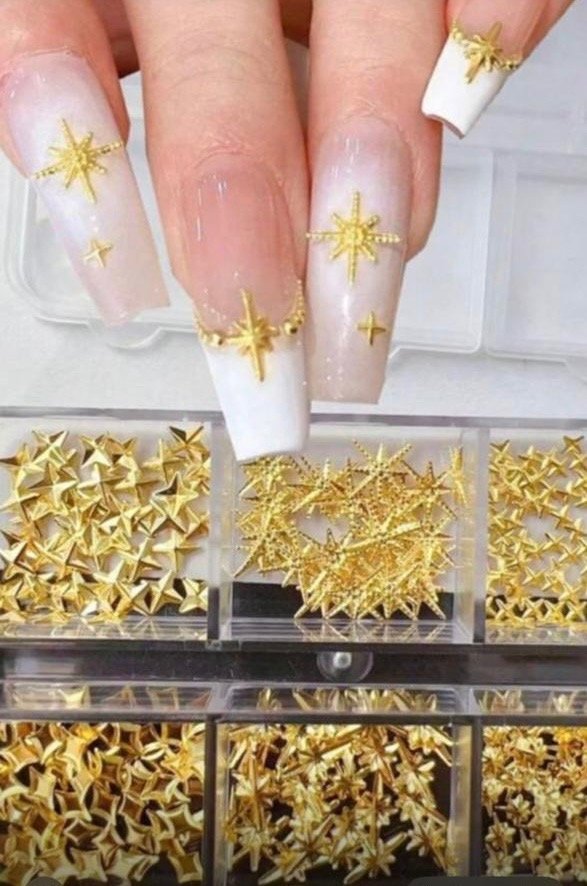 Producto - Apliques estrellas y destellos dorados