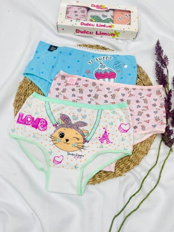 Producto - Art. 1923/12- DULCE LIMON - PACK X3 Bombacha de Niña