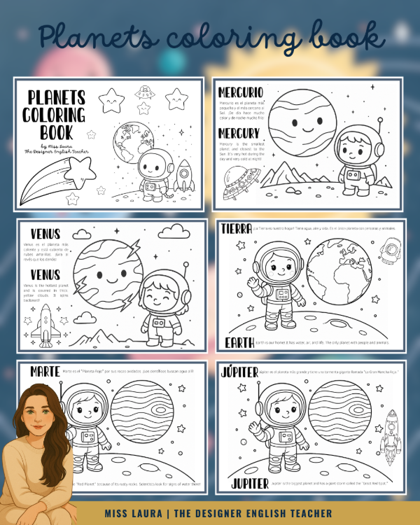 Producto - Planets coloring book.