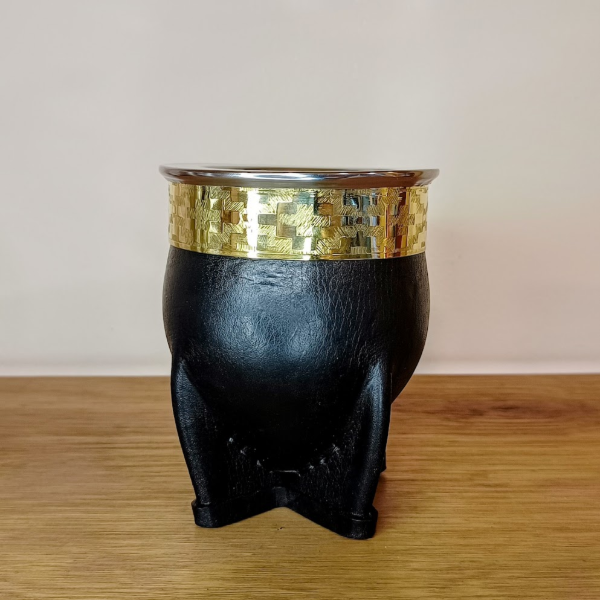 Producto - Mate imperial con virola de acero lisa y fleje de bronce cincelado - 1