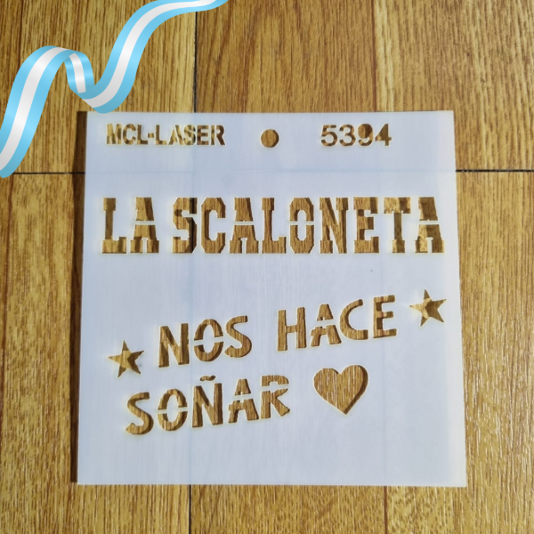 Producto - St 5394 de10x10 cm Stencil Frase mundial 2026