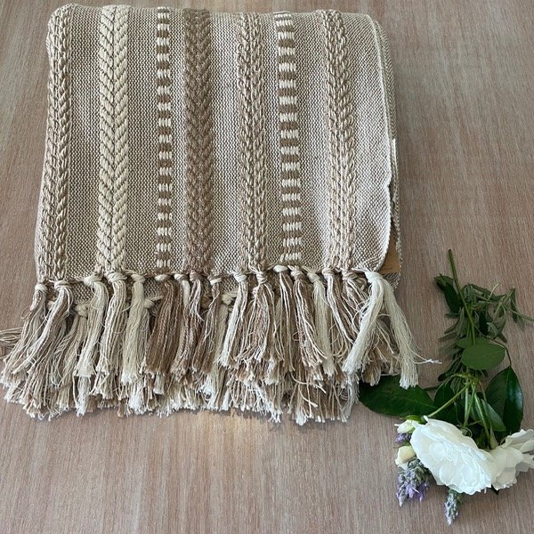 Producto - Manta trenzw beige