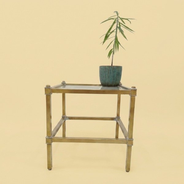 Producto - Mesa Auxiliar de Bronce y Vidrio - 1