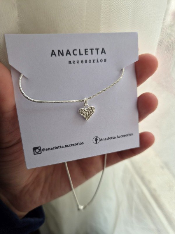 Producto - Gargantilla cola de ratón con corazon strass AB