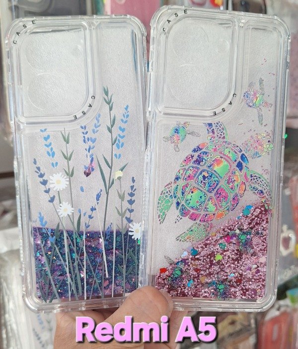 Producto - Fundas diseños glitter con agua reforzadas. Redmi A5
