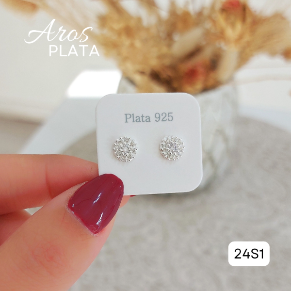 Producto - Aros pasantes flor con micropavé