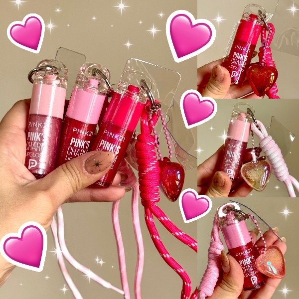 Producto - GLOSS CON CHARM PARA CELULAR CORAZÓN PINK21 X 3 UNIDADES
