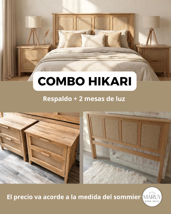 Producto - COMBO Dormitorio HIKARI en fibras naturales o lienzo - 4