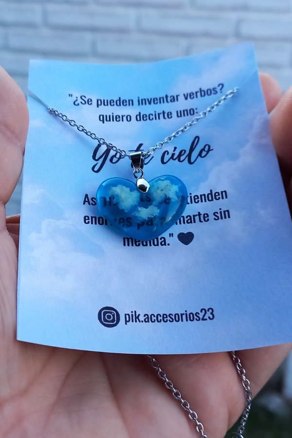 Producto - Dije corazón "cielito celeste".