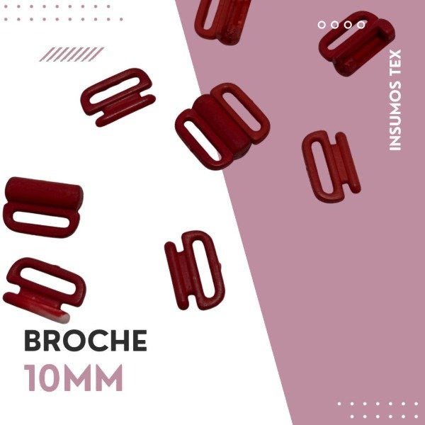 Producto - Broche plástico 10mm rojo (5u)