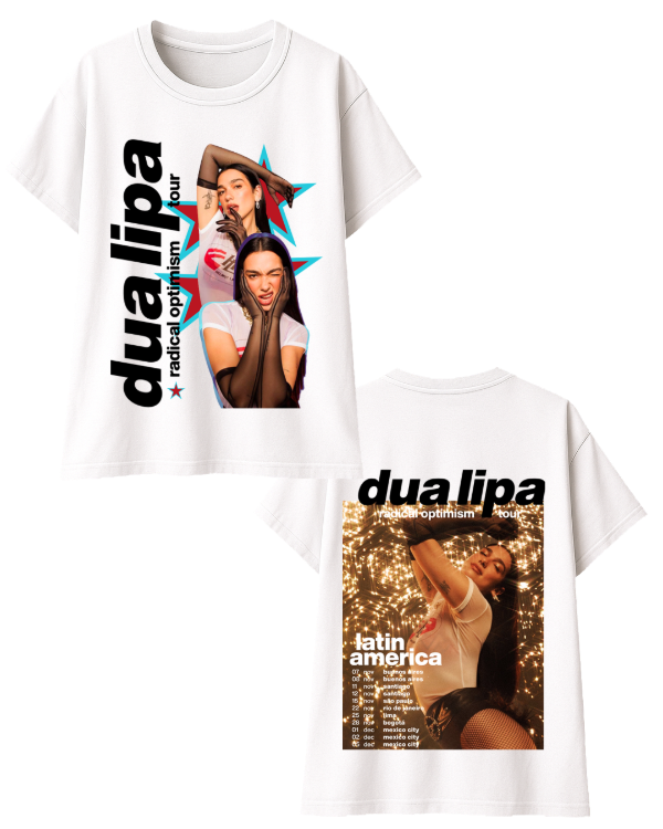 Producto - Remera Dua Lipa Radical Optimism CON FECHAS - Blanco