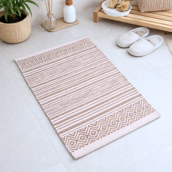 Producto - Alfombra estampada Blanca y Beige