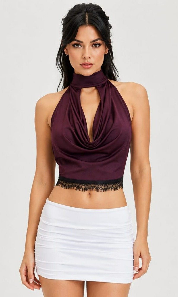 Producto - (#4152) TOP BUCHE CON PUNTILLA Y CUELLO PSRA ATAR