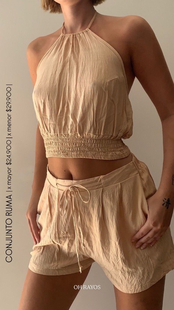 Producto - Conjunto Ruma Beige (Top + Short)