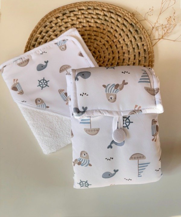 Producto - Toallon + Cambiador, Estampa Veleros