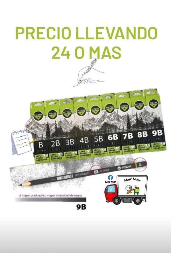 Producto - Lapiz de grafito Pizzini (cantidad)